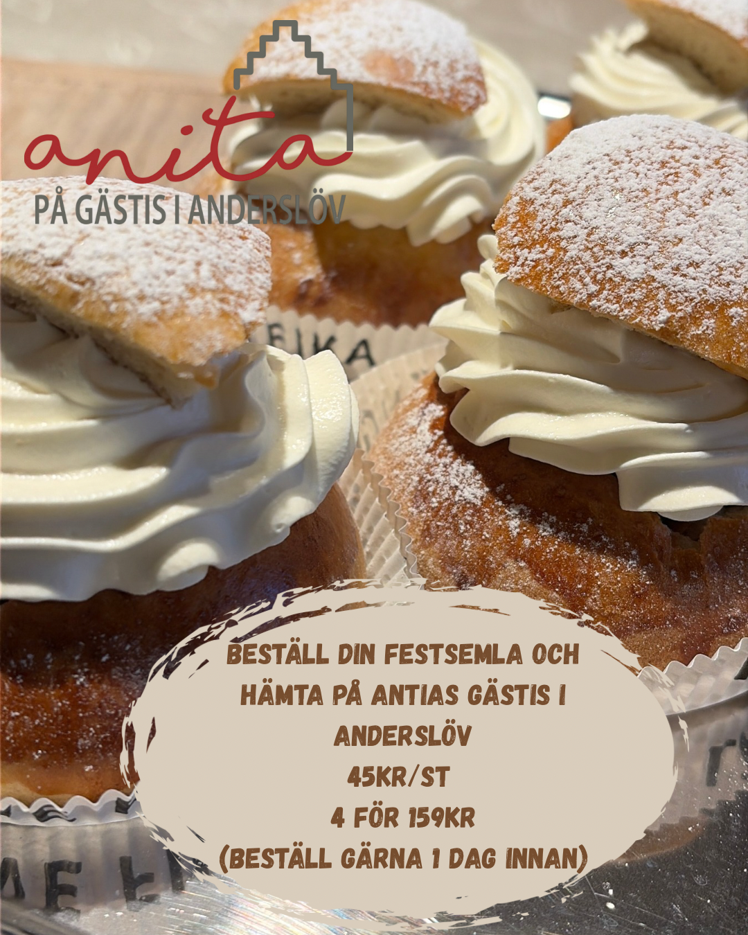 Fastlagsbullar/semlor till avhämtning